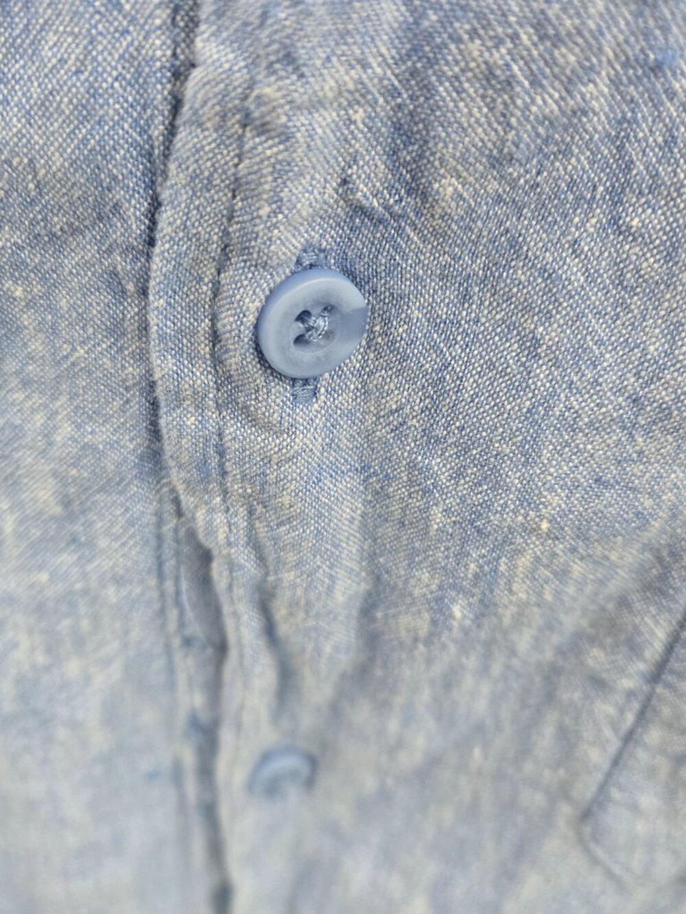 Magashoni Man Blue Linen/Viscose Button Down Long Sleeved Shirt Size XL - Picture 9 of 12